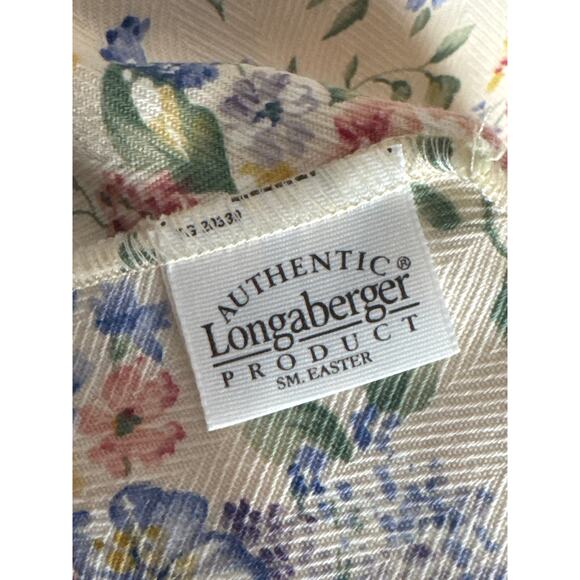 Longaberger 2003 Small Easter Woven Basket With Floral Liner Plastic Protector - Picture 7 of 10